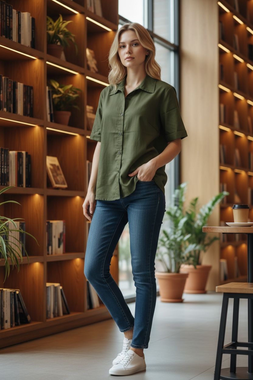 SKYREX WOMEN GREEN SHIRT